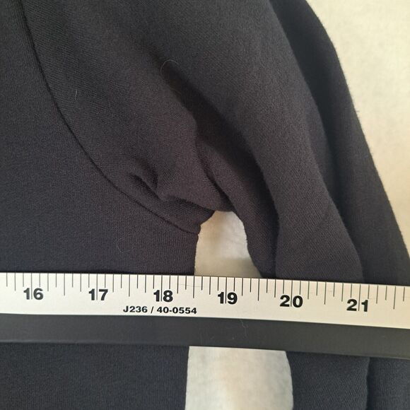 Quacker Factory Black Knit Jacket Bling Accents Star Zipper Pull Women's Size XS - Picture 9 of 10